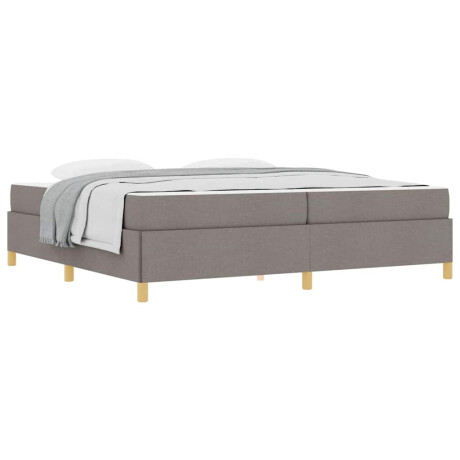 vidaXL Boxspring bed Anders Taupe en Wit 200 x 200 cm Stof afbeelding3 - 1