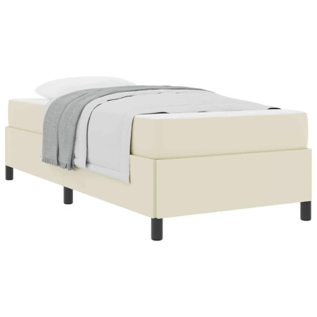 vidaXL Bedframe met matras Crème 100 x 200 cm Kunstleer afbeelding3 - 1