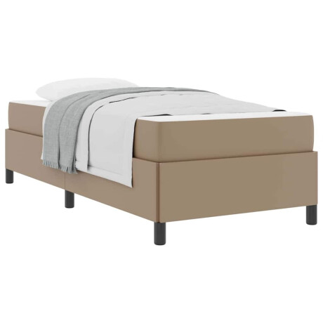 vidaXL Bedframe met matras Cappuccino 100 x 200 cm Kunstleer afbeelding3 - 1