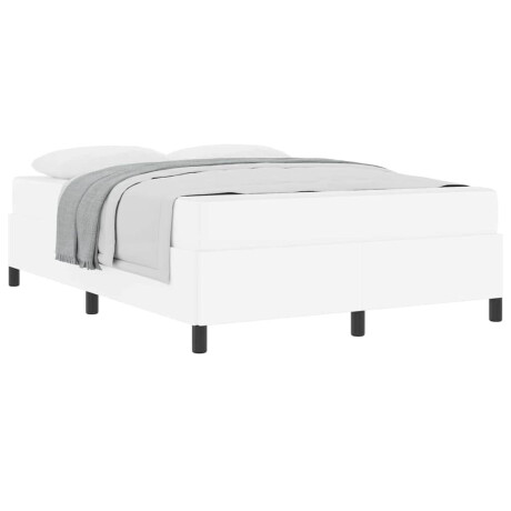 vidaXL Bedframe met matras Wit 140 x 190 cm Stof afbeelding3 - 1