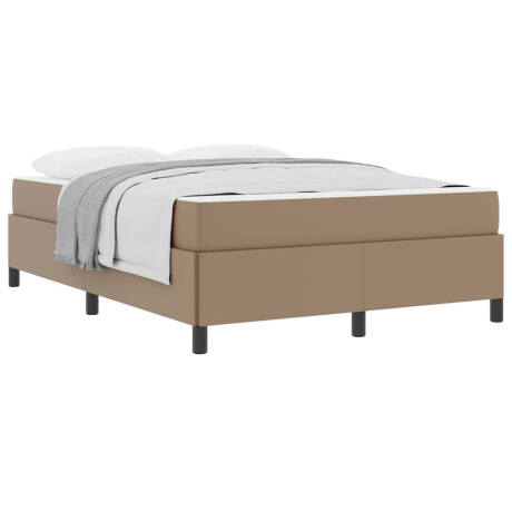 vidaXL Bedframe met matras Cappuccino 140 x 200 cm Kunstleer afbeelding3 - 1