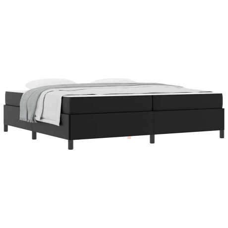vidaXL Bedframe met matras Zwart 200 x 200 cm Kunstleer afbeelding3 - 1