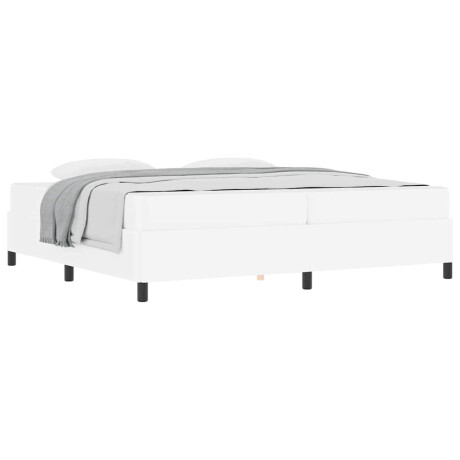 vidaXL Bedframe met matras Wit 200 x 200 cm Kunstleer afbeelding3 - 1