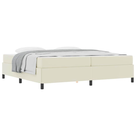 vidaXL Bedframe met matras met matras Crème 200 x 200 cm Kunstleer afbeelding3 - 1