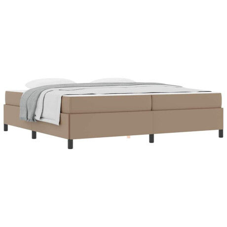 vidaXL Bedframe met matras Cappuccino 200 x 200 cm Kunstleer afbeelding3 - 1