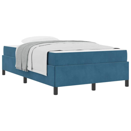 vidaXL Bedframe Donkerblauw, wit en donkerblauw 120 x 190 cm Fluweel afbeelding3 - 1
