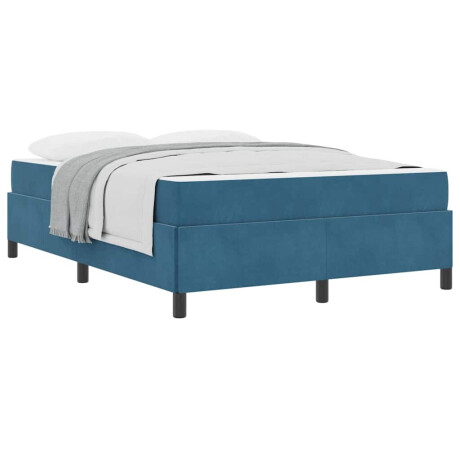 vidaXL Bedframe met matras Donkerblauw 140 x 200 cm Stof afbeelding3 - 1