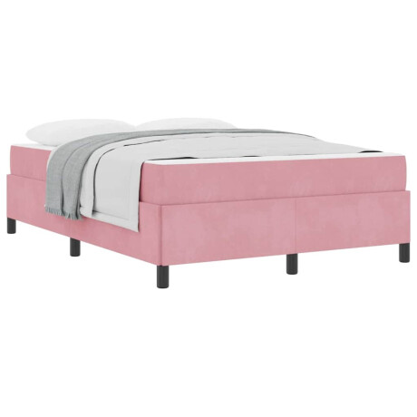 vidaXL Bedframe Anders Roze en wit 160 x 200 cm Fluweel afbeelding3 - 1