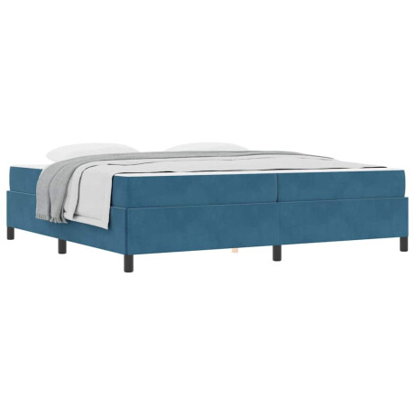 vidaXL Bedframe Anders Donkerblauw en wit 200 x 200 cm Fluweel afbeelding3 - 1