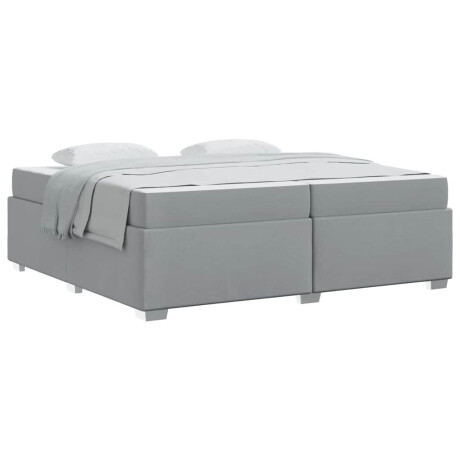 vidaXL Bedframe met matras Lichtgrijs 200 x 200 cm Stof afbeelding3 - 1