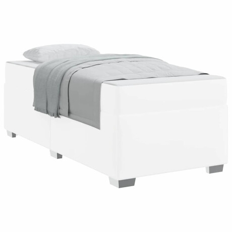 vidaXL Bedframe met matras Wit 90 x 190 cm Stof afbeelding3 - 1