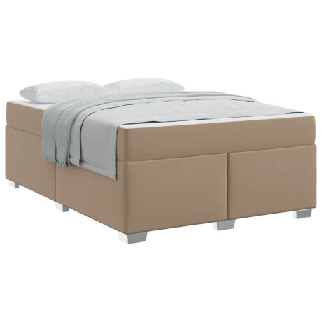 vidaXL Bedframe Anders Cappuccino 140 x 200 cm Kunstleer afbeelding3 - 1