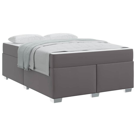 vidaXL Bedframe met matras Grijs 160 x 200 cm Stof afbeelding3 - 1