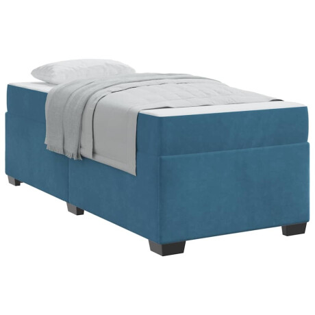vidaXL Bedframe met matras Anders Blauw 80 x 200 cm Fluweel afbeelding3 - 1