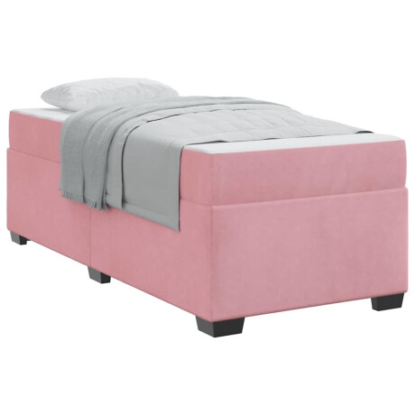 vidaXL Bedframe met matras Anders Roze 80 x 200 cm Fluweel afbeelding3 - 1