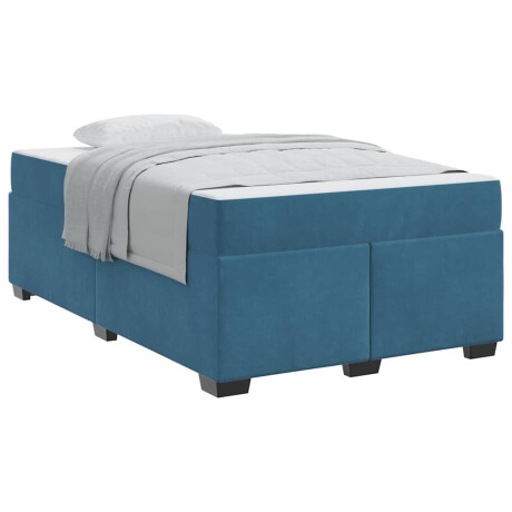 vidaXL Bedframe met matras Anders Donkerblauw 120 x 190 cm Fluweel afbeelding3 - 1