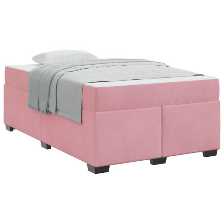 vidaXL Bedframe met matras Anders Roze 120 x 200 cm Fluweel afbeelding3 - 1