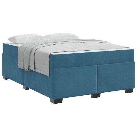 vidaXL Bedframe Anders Donkerblauw 160 x 200 cm Fluweel afbeelding3 - 1