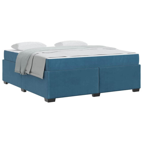 vidaXL Bedframe met matras Anders Donkerblauw 180 x 200 cm Fluweel afbeelding3 - 1