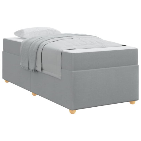 vidaXL Bedframe met matras Anders Lichtgrijs 90 x 190 cm Stof afbeelding3 - 1