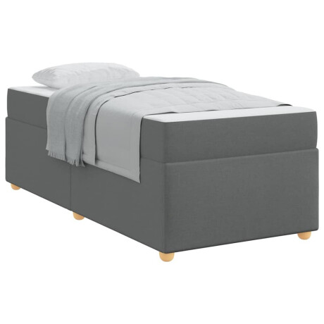 vidaXL Bedframe met matras Anders Donkergrijs 90 x 200 cm Stof afbeelding3 - 1