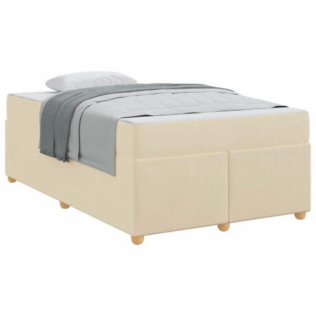 vidaXL Bedframe met matras Crème 120 x 190 cm Stof afbeelding3 - 1