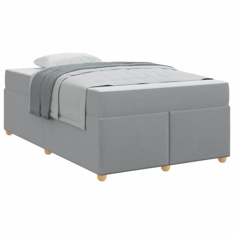 vidaXL Bedframe met matras Lichtgrijs 120 x 200 cm Stof afbeelding3 - 1