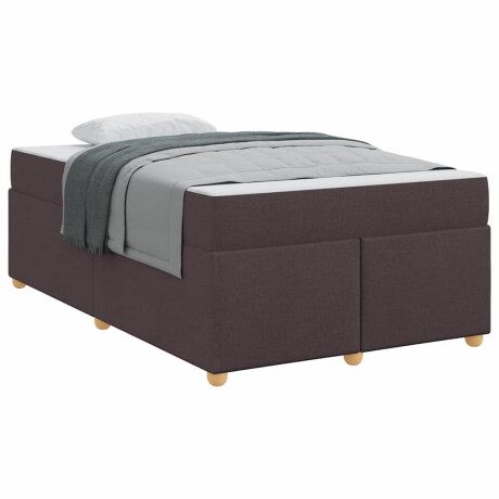 vidaXL Bedframe met matras Donkerbruin 120 x 200 cm Stof afbeelding3 - 1