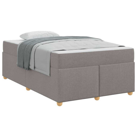vidaXL Bedframe met matras Taupe 120 x 200 cm Stof afbeelding3 - 1