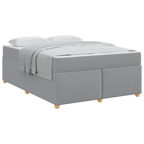 vidaXL Bedframe met matras Anders Lichtgrijs 140 x 200 cm Stof afbeelding3 - 1