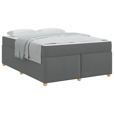 vidaXL Bedframe met matras Anders Donkergrijs 140 x 200 cm Stof afbeelding3 - 1