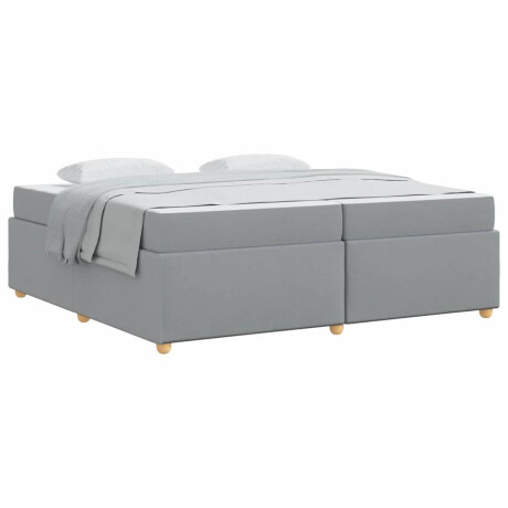 vidaXL Bedframe met matras Anders Lichtgrijs 200 x 200 cm Stof afbeelding3 - 1