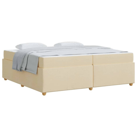 vidaXL Bedframe met matras Crème 200 x 200 cm Stof afbeelding3 - 1