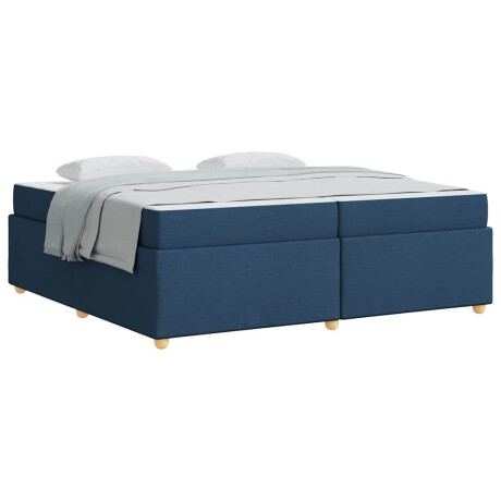 vidaXL Bedframe met matras Anders Blauw 200 x 200 cm Stof afbeelding3 - 1