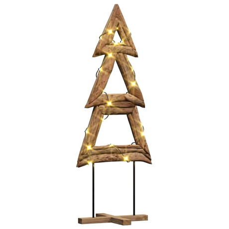 vidaXL Kerstboom met standaard Bruin 90 cm Massief teakhout afbeelding3 - 1