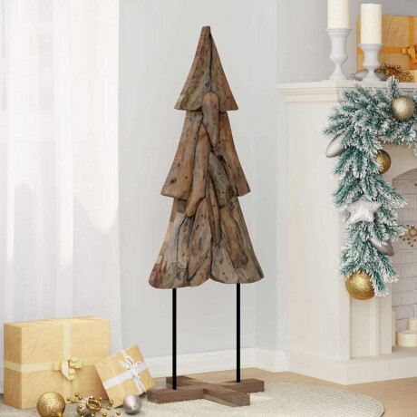 vidaXL Kerstboom met standaard Bruin 121 cm Massief teakhout afbeelding3 - 1