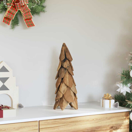 vidaXL Kerstboom met standaard Bruin 51 cm Massief teakhout afbeelding3 - 1