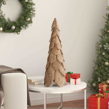 vidaXL Kerstboom met standaard Bruin 80 cm Massief teakhout afbeelding3 - 1