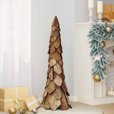 vidaXL Kerstboom met standaard Bruin 111 cm Massief teakhout afbeelding3 - 1