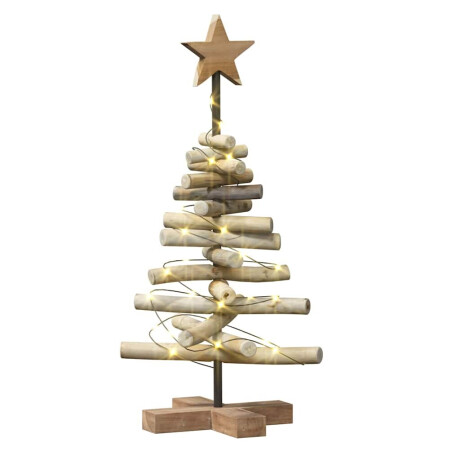 vidaXL Kerstboom met standaard Bruin 60 cm Massief teakhout afbeelding3 - 1