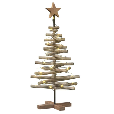 vidaXL Kerstboom met standaard Bruin 90 cm Massief teakhout afbeelding3 - 1