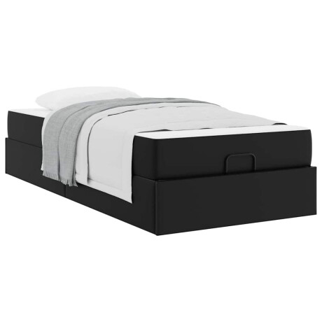 vidaXL Bedframe met matras Anders 2 pcs Zwart PVC afbeelding3 - 1