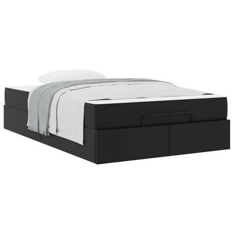 vidaXL Bedframe met matras Anders 2 pcs Zwart PVC afbeelding3 - 1