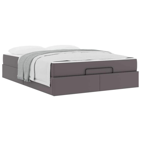 vidaXL Bedframe met matras Anders 2 pcs Grijs PVC afbeelding3 - 1