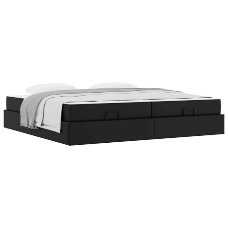 vidaXL Bedframe met matras met matras Zwart 200 x 200 cm Kunstleer afbeelding3 - 1