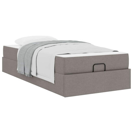 vidaXL Bedframe met matras Taupe 90 x 200 cm Stof afbeelding3 - 1