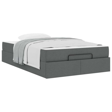 vidaXL Bedframe met matras 2 pcs Dim Grijs Stof afbeelding3 - 1