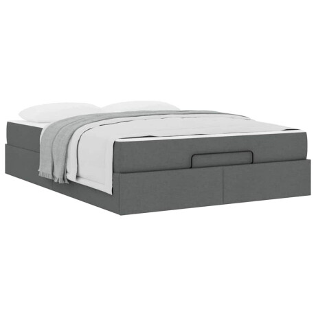 vidaXL Bedframe met matras 2 pcs Dim Grijs Stof afbeelding3 - 1