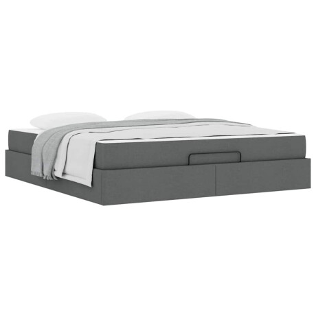 vidaXL Bedframe met matras 2 pcs Dim Grijs Stof afbeelding3 - 1
