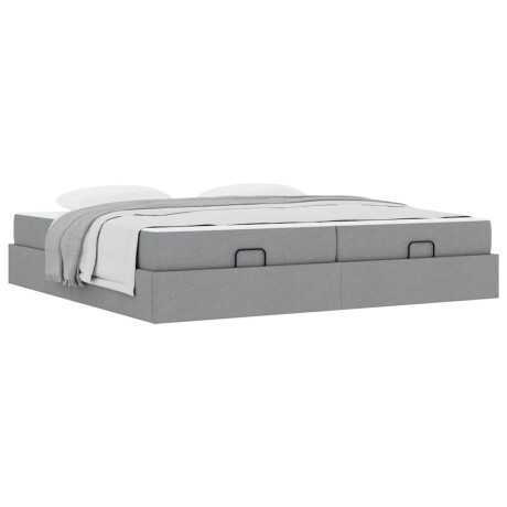 vidaXL Bedframe met matras met matras 2 pcs Lichtgrijs Stof afbeelding3 - 1